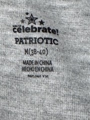 True To Red White Blue Patriotic Mens Medium 38/40 T-shirt Gray