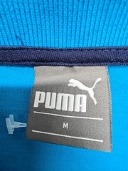 Puma Boys Blue Striped Polo Logo Shirt Size M Regular Condition Varies