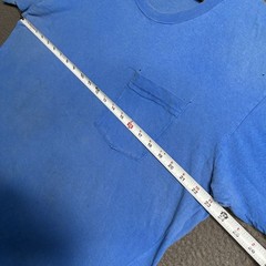 VTG 80s Faded Selvedge Front Pocket Worn Cotton Blank Single Stitch T-Shirt 2XL