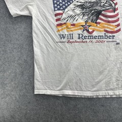 Vintage America Will Remember Shirt Mens Large 9/11 Patriotic Bald Eagle 2000s