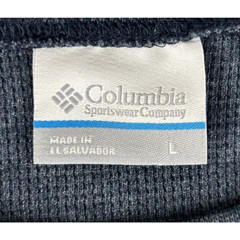 NWT Columbia Men’s Sz L Long Sleeve Waffle Knit Graphic T Shirt Blue Preppy