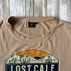 Lost Calf Men’s Short Sleeve T-Shirt Tan/Beige Size Extra Large Cowboy Ranch