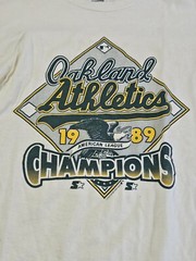 Vintage 1989 STARTER Oakland Athletics A’s World Champions T Shirt MD (38 – 40)