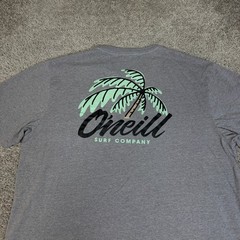 O’Neill Shirt Mens 2XL Gray Palm Tree Graphic Crew Neck Tagless Cotton