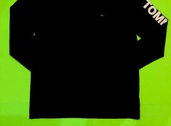 TOMMY HILFIGER Men’s Long Sleeve T-Shirt Size LARGE Black w/White Cotton NEW