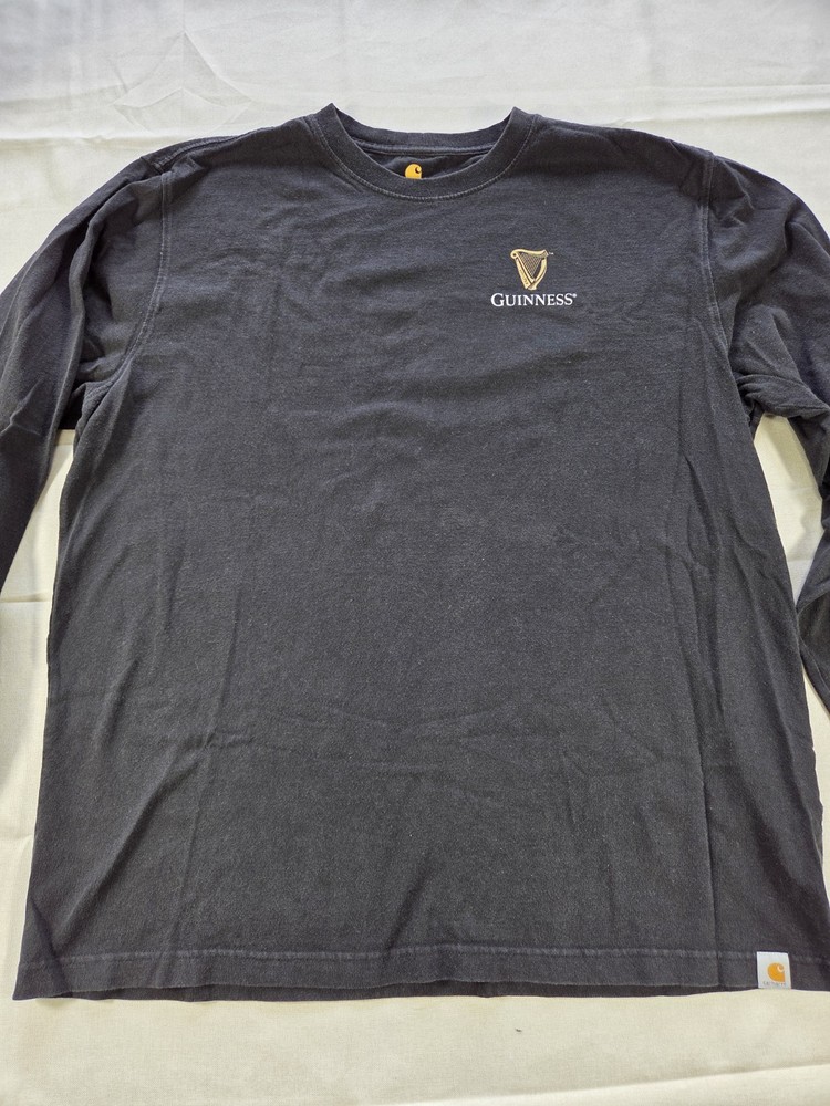 Carhartt x Guinness Long Sleeve T Shirt Men’s Large Black Original Fit Logo Tee