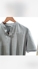 ZARA Men’s Gray Solid Short Sleeve Henley T-Shirt Size M Regular