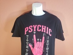 Psychic Reading T Shirt Adult Black Pink Palm Graphic Planets Elements Size M