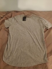Buck Mason Mens Medium Heather Gray Pima Curved Hem T Shirt