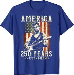 Vintage Abraham Lincoln Abe Lincoln Playing Guitar 250 Years T-Shirt