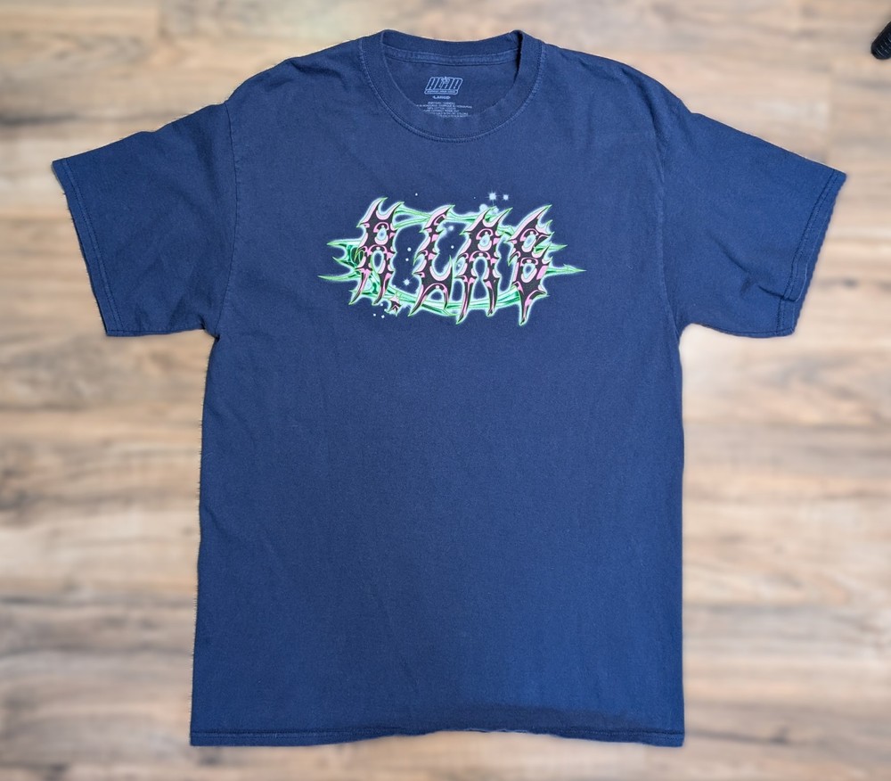 ALAB Adult LARGE Shirt Navy Blue Unisex Graphic Print Zumiez Crewneck Skate Tee