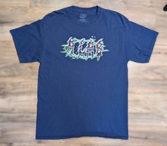 ALAB Adult LARGE Shirt Navy Blue Unisex Graphic Print Zumiez Crewneck Skate Tee
