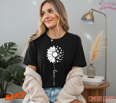 Unisex Sunflower Heart Love T shirt Men T shirt Women valanity day Romantic