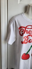 Brooklyn Vertical Cherry Bomb White Graphic Women’s Short Sleeve T-Shirt Size S