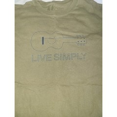 Patagonia Mens Live Simply Guitar Graphic T-Shirt Olive Green Organic Cotton M