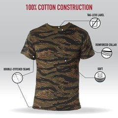 Rothco 100% Cotton Camo T-Shirt Men’s 5oz. Camouflage Crewneck Short Sleeve Tee