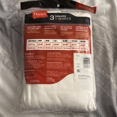 MED 2010 Hanes Classic Tagles 3 pack T-Shirt Comfort Lay Flat Collar Tagless NEW