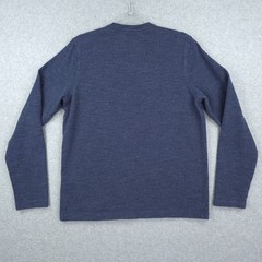 Brooks Brothers Henley Shirt Mens Medium Blue Long Sleeve Thick Layering Knit