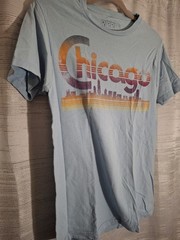 Ripple Junction Unisex Chicago City Graphic Print Crew Neck T-Shirt Blue S