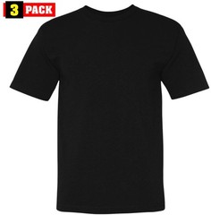 US Military Solid Color T-Shirts 100% Cotton Made in USA Short Sleeve Tees 3PACK