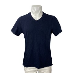Quince Men’s Navy Blue V Neck Short Sleeve Casual Plain Tee Basic T-Shirt Top M