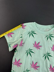 Vibes Pot Leaf TShirt Mens Small Graphic Print Green Purple Slim Fit