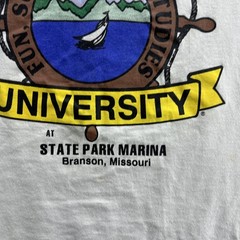 Vintage Table Rock University Shirt Mens XL White State Park Marina Missouri 90s