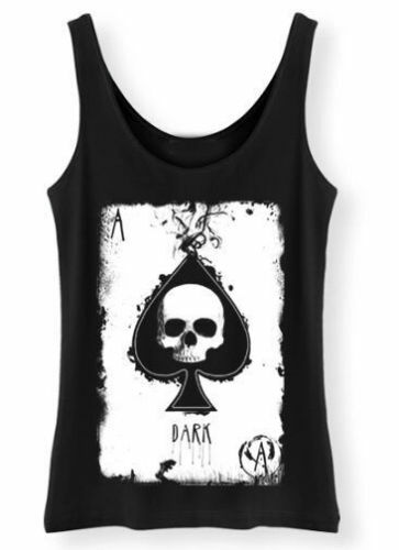 ACE OF SPADES Ladies Sleeveless Top Skull Card Cool Gift Poker Biker Tank Top