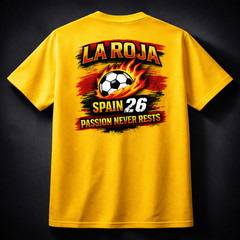 FIFA World Cup 2026 Spain La Roja Soccer Fan Graphic Printed Unisex T-Shirt