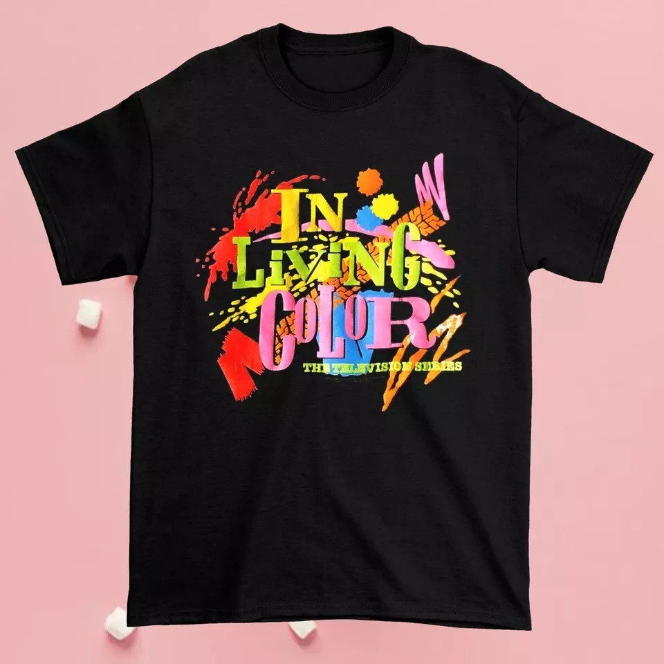 VINTAGE IN LIVING COLOR Gift funny Black Men All size Shirt BL683