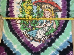 Liquid Blue Alice in Wonderland T-Shirt Men XLarge Blue Tie Dye Psychedelic
