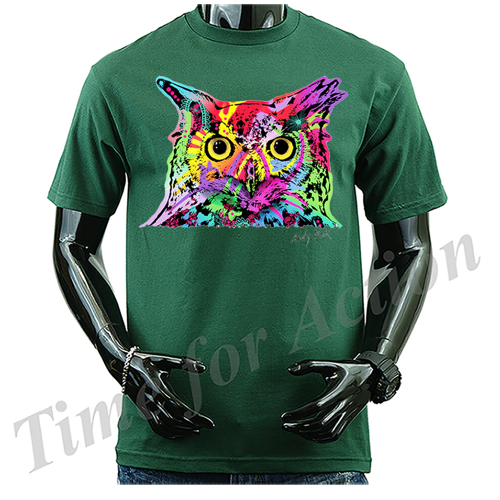Colorful Owl Animals Pet Lover Novelty T-shirt