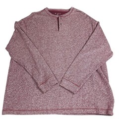 Cremieux XXL Henley Shirt Men’s Long Sleeve Maroon Heather Casual KnitPullover