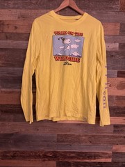 L.L. Bean x Peanuts Shirt Men’s L Yellow Crew Neck Snoopy Wild Side MINT