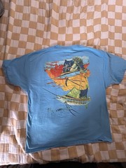 Guy Harvey Bluewater Graphic Marlin Fish Pocket T-Shirt Blue Cotton XL