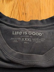 Life is Good Crusher Tee Men’s XXXL Blue Turtle Graphic Print Crew Neck T-Shirt