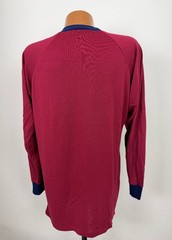 Vintage 90s Raglan Shirt Men Large Tall LT Minimal Ringer Burgundy Silky Acrylic