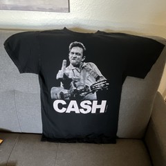 Johnny Cash Middle Finger San Quentin Prison Black T-shirt Men’s Size Small