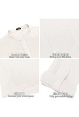 COOFANDY Men Linen Henley Shirts Long Sleeve Collarless T-Shirts Longline