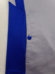 Alleson Athletic Jersey Adult Size M Gray Blue V Neck Woodford Reserve