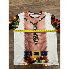 Funny Muscle Santa Christmas Long Sleeve Shirt 2XL 3D Print Ugly Xmas Tee