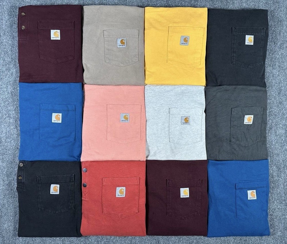 Carhartt Pocket Tee Bundle Lot of 12 Size XL Workwear T Shirts USA Mix