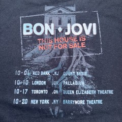 Bon Jovi This House Is Not For Sale Tour 2016 T Shirt Large Hard Rock Tee Black