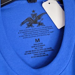 NATURAL LIGHT Beer Shirt Mens Medium Blue Brew Eagle Casual All We Do is Win NWT