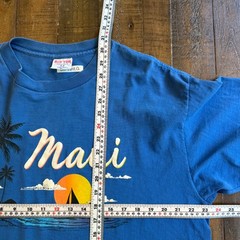 VTG Maui Single Stitch T-Shirt Men’s XL (Fits L) Blue Hawaii Sof Tee USA