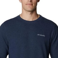 Columbia Men’s Pine Peak Waffle Long Sleeve Crew, Collegiate Navy Heather, NWT