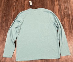 Vineyard Vines Men’s LS Graphic Tee Waves Dunes Color Aqua Ocean Heather Size L