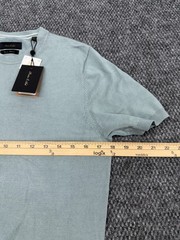 Porter & Ash Men’s Small Mint Green Knit Ribbed Trim Viscose Crew Neck Shirt