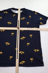 Denim & Flower Shirt Mens Large Navy Allover Palm Tree Graphic Tropical Tee
