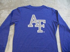 Air Force Shirt Mens Medium Blue Fighting Falcons Military Long Sleeve Retired